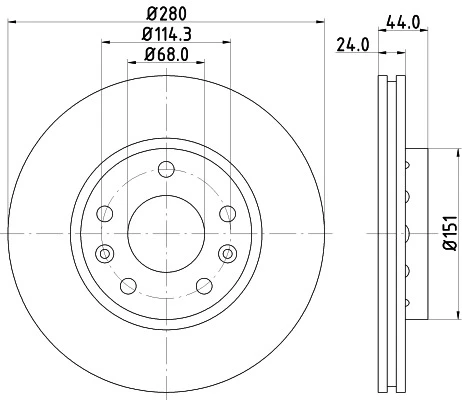 8DD 355 116-151 BEHR/HELLA/PAGID Тормозной диск (фото 8)