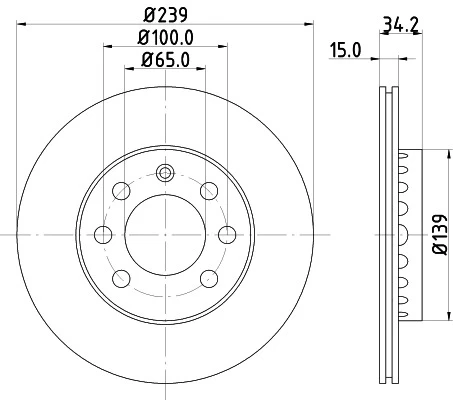 8DD 355 107-581 BEHR/HELLA/PAGID Тормозной диск (фото 2)