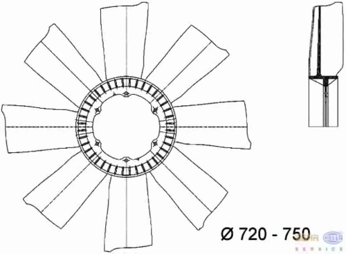8MV 376 733-151 BEHR/HELLA/PAGID Крыльчатка вентилятора (фото 3)