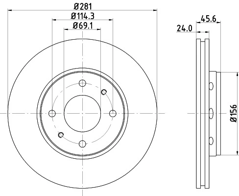 8DD 355 107-031 BEHR/HELLA/PAGID Тормозной диск (фото 1)