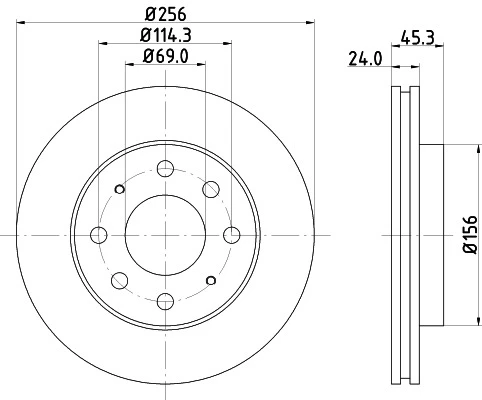 8DD 355 107-321 BEHR/HELLA/PAGID Тормозной диск (фото 2)