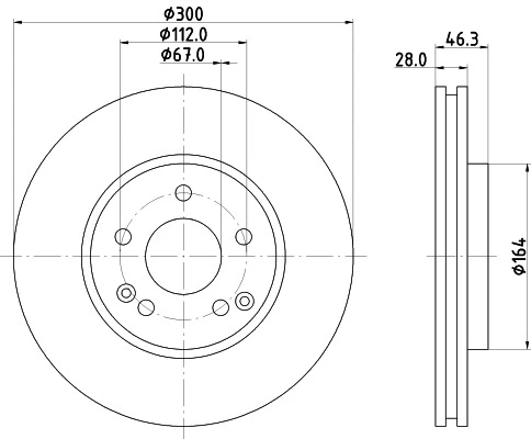 8DD 355 107-501 BEHR/HELLA/PAGID Тормозной диск (фото 8)