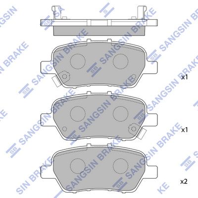 SP2104 HIQ Комплект тормозных колодок, дисковый тормоз (фото 2)