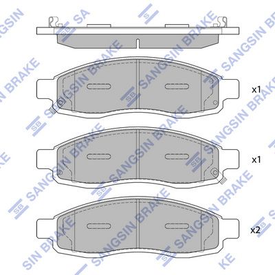 SP1455 HIQ Комплект тормозных колодок, дисковый тормоз (фото 2)