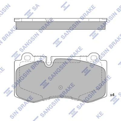 SP2195 HIQ Комплект тормозных колодок, дисковый тормоз (фото 2)