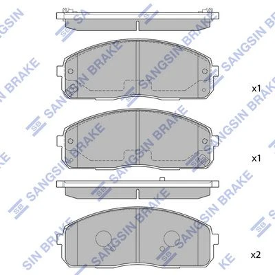 SP1174 HIQ Комплект тормозных колодок, дисковый тормоз (фото 2)