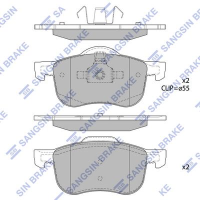 SP2122 HIQ Комплект тормозных колодок, дисковый тормоз (фото 2)