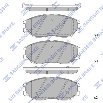 SP1161 HIQ Комплект тормозных колодок, дисковый тормоз (фото 2)