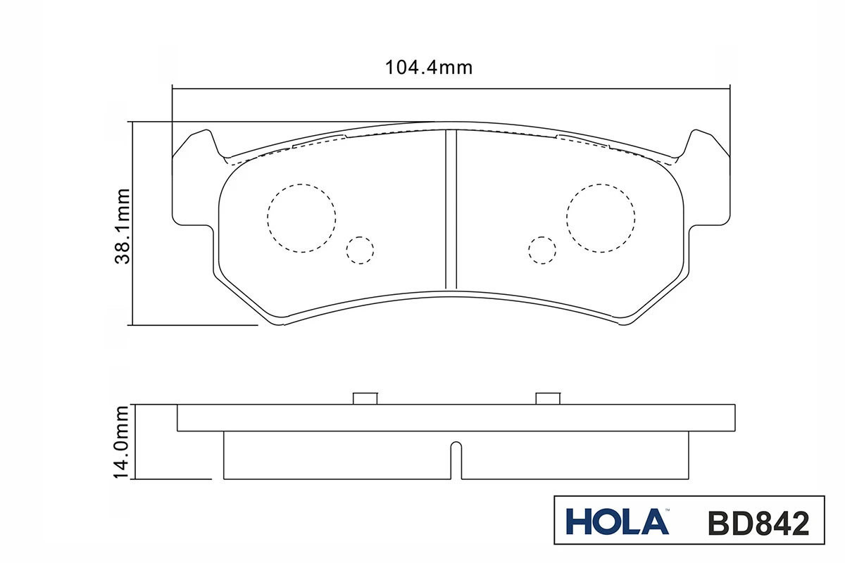 BD842 HOLA Комплект тормозных колодок, дисковый тормоз (фото 5)