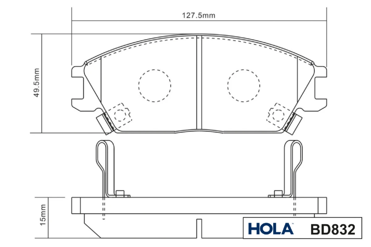 BD832 HOLA Комплект тормозных колодок, дисковый тормоз (фото 5)
