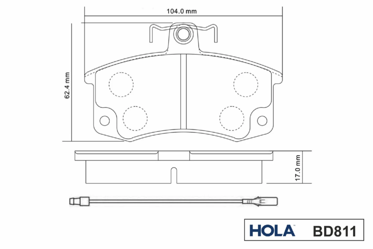 BD811 HOLA Комплект тормозных колодок, дисковый тормоз (фото 5)