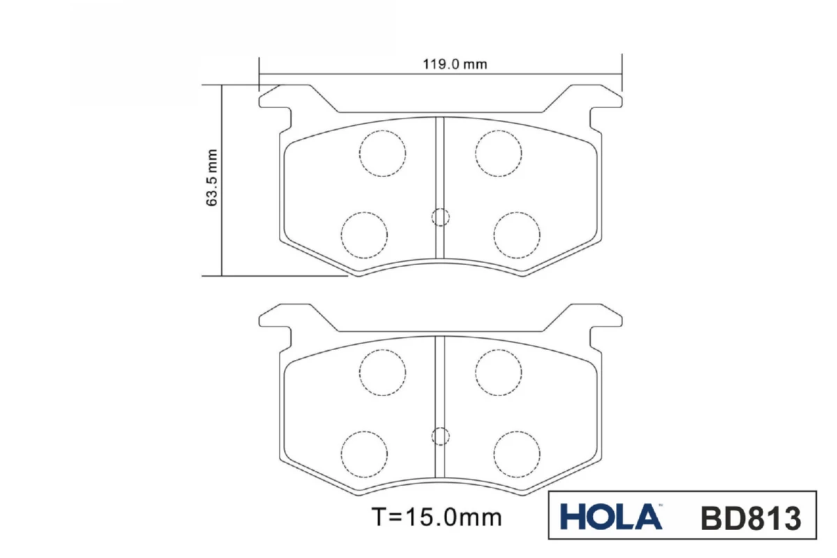 BD813 HOLA Комплект тормозных колодок, дисковый тормоз (фото 5)