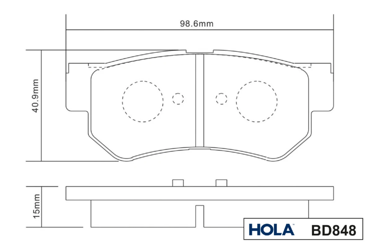 BD848 HOLA Комплект тормозных колодок, дисковый тормоз (фото 4)
