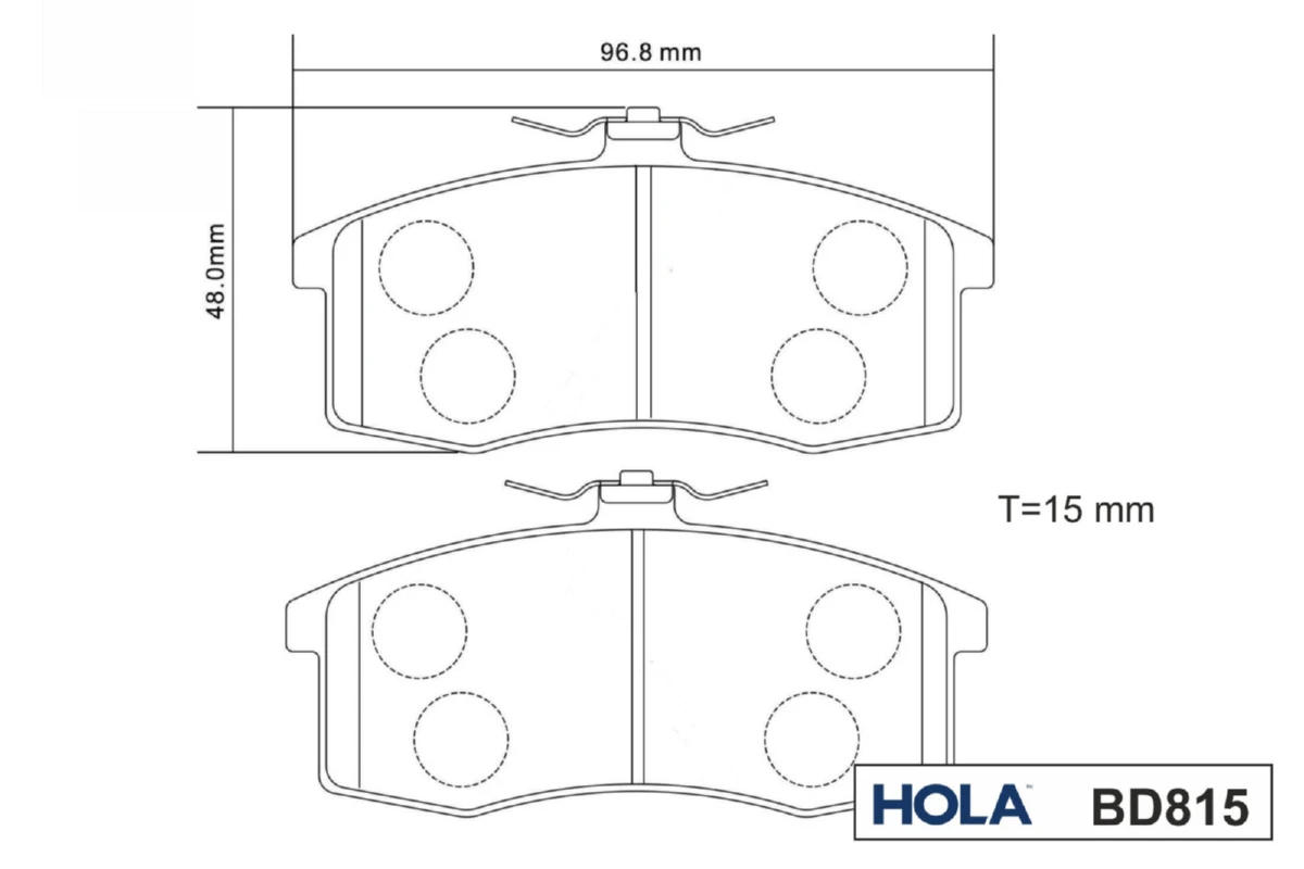 BD815 HOLA Комплект тормозных колодок, дисковый тормоз (фото 5)
