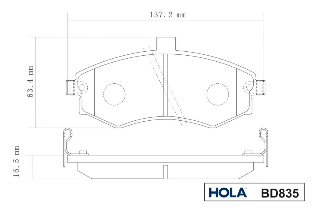 BD835 HOLA Комплект тормозных колодок, дисковый тормоз (фото 4)