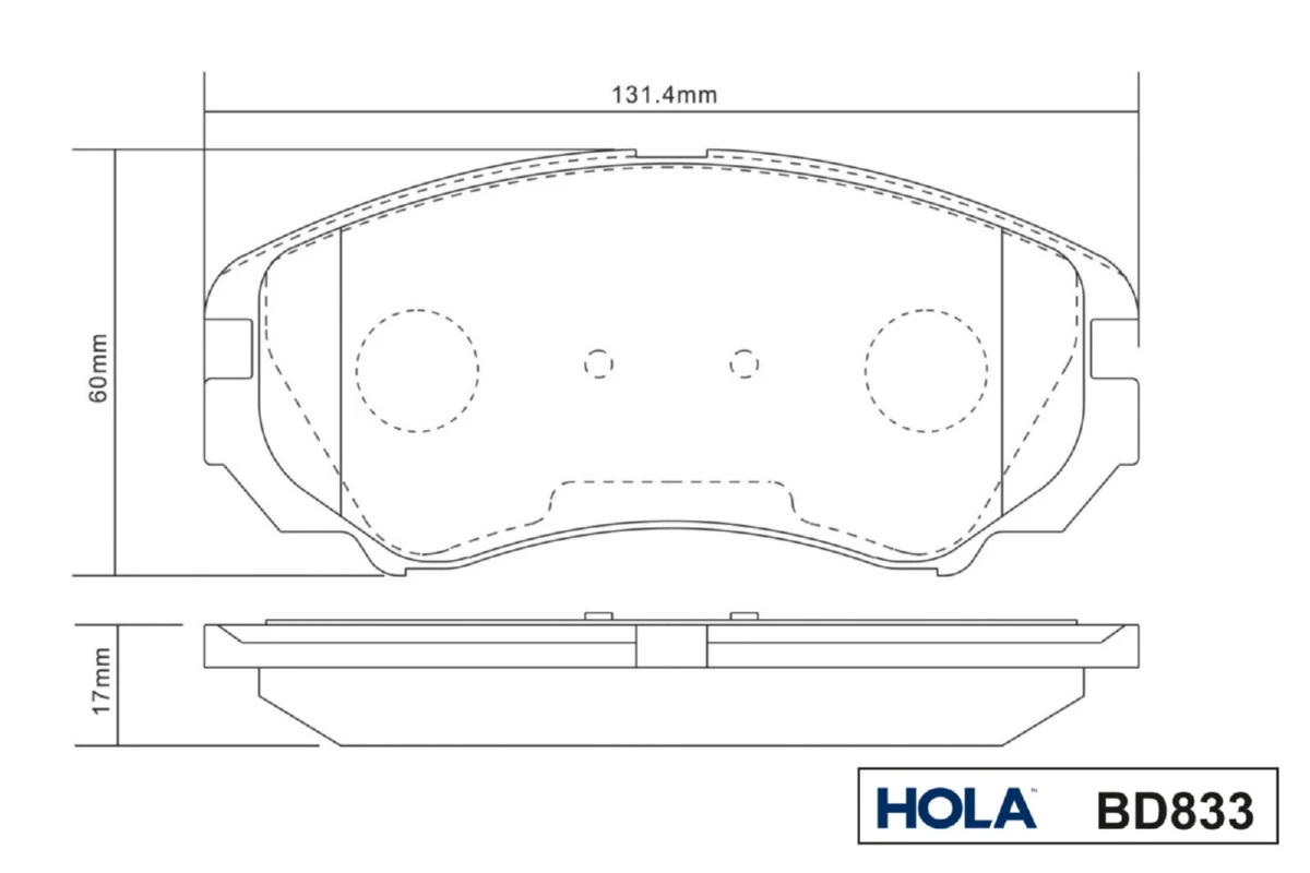BD833 HOLA Комплект тормозных колодок, дисковый тормоз (фото 4)