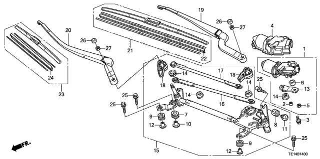 76620-TE0-A01 HONDA Щетка стеклоочистителя бескаркасная honda (фото 4)