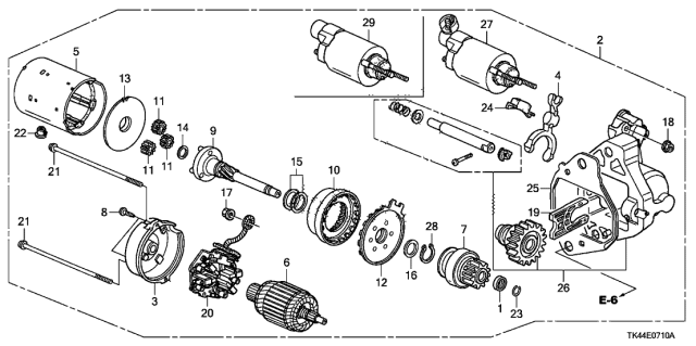 31200R70A51 HONDA Стартер в сборе du4v3 denso (фото 2)