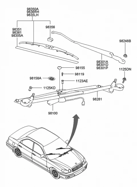 9836038000 HYUNDAI/KIA/MOBIS Щетка стеклоочистителя hyundai (фото 3)