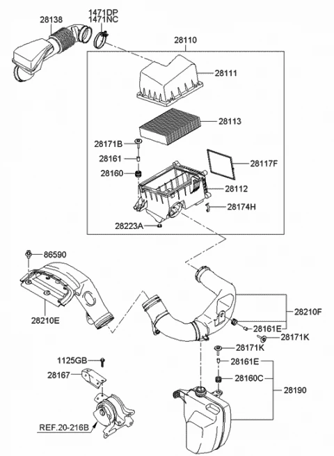 28113-3K010 HYUNDAI/KIA/MOBIS Фильтр воздушный 28113-3k010 (фото 3)