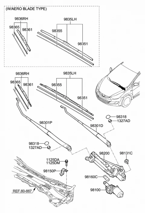 983603X000 HYUNDAI/KIA/MOBIS Щетка стеклоочистителя hyundai (фото 4)