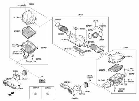 28113B1000 HYUNDAI/KIA/MOBIS Фильтр воздушный 28113b1000 (фото 3)