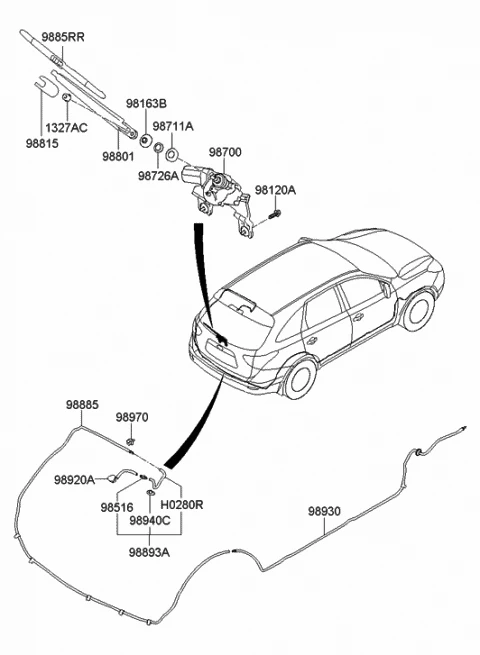 988203J000 HYUNDAI/KIA/MOBIS Щетка стеклоочистителя задняя KIA / Hyundai 98820-3J000 (фото 5)