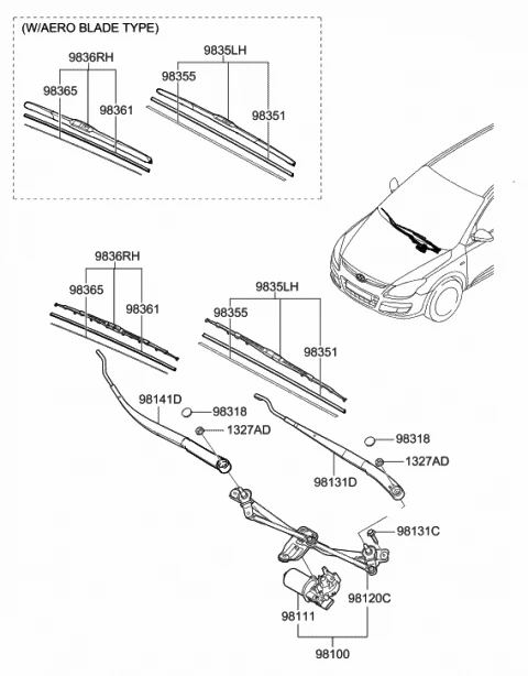 983602L010 HYUNDAI/KIA/MOBIS Щетка стеклоочистителя hyundai (фото 3)