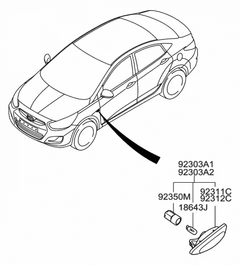 923031R000 HYUNDAI/KIA/MOBIS Указатель поворота лев (фото 1)