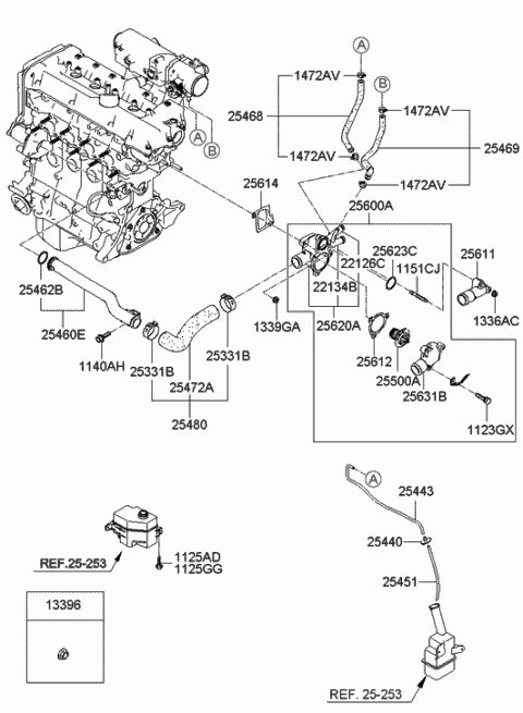 25500-26100 HYUNDAI/KIA/MOBIS Термостатический регулируемый клапан системы охлаждения (фото 5)