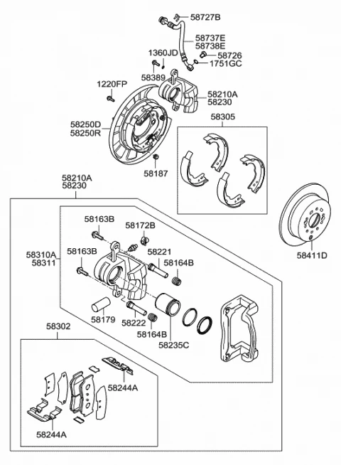 58302-2BA00 HYUNDAI/KIA/MOBIS Колодки тормозные, задние, дисковые (фото 5)