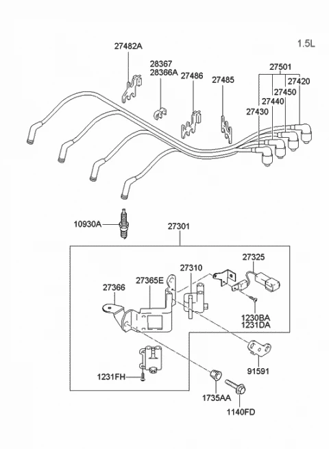 2731026600 HYUNDAI/KIA/MOBIS Катушка зажигания на 2цил (фото 2)