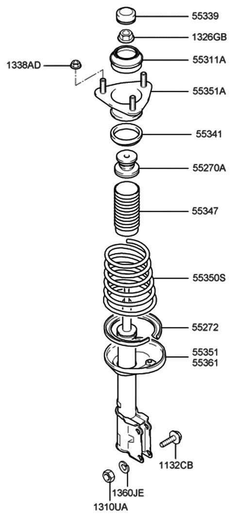 5536025150 HYUNDAI/KIA/MOBIS Амортизатор задний правый (масло)(с abs) vrn (10216100/091110/0137462/108 - корея, республика) (фото 1)