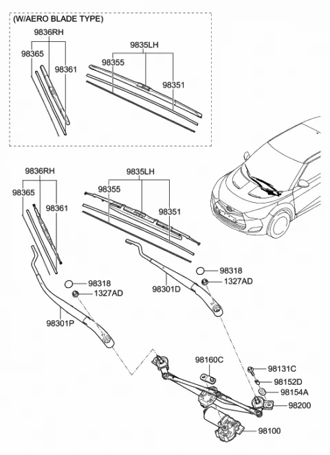 983612V000 HYUNDAI/KIA/MOBIS Накладка щетки стеклоочистителя (фото 4)