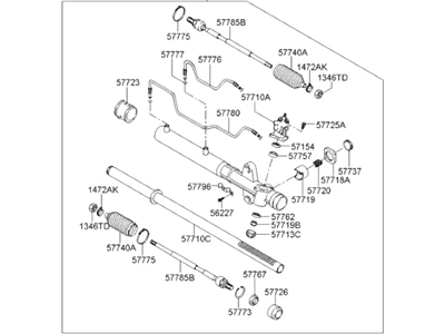 5771026200 HYUNDAI/KIA/MOBIS Рулевая рейка 5771026200 (фото 1)