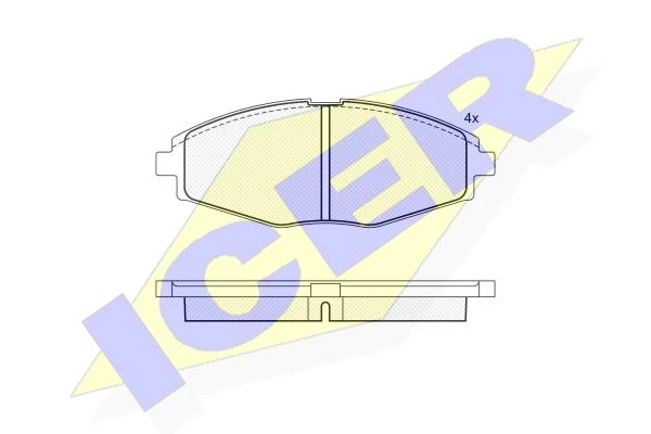 181262 ICER Комплект тормозных колодок, дисковый тормоз (фото 3)