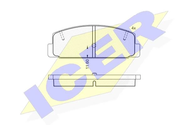 180785 ICER Комплект тормозных колодок, дисковый тормоз (фото 3)