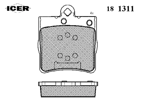 181311 ICER Комплект тормозных колодок, дисковый тормоз (фото 2)