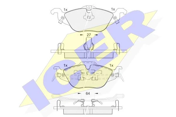 181249 ICER Комплект тормозных колодок, дисковый тормоз (фото 3)