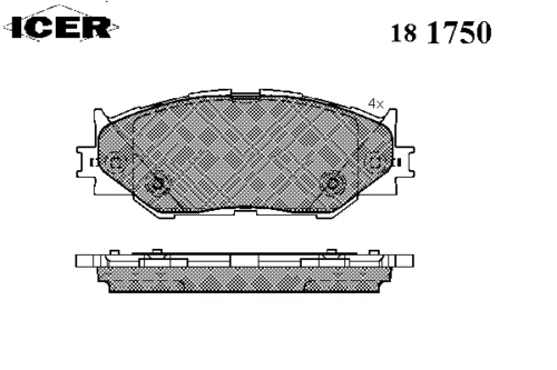 181750 ICER Комплект тормозных колодок, дисковый тормоз (фото 2)