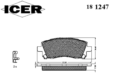 181247 ICER Комплект тормозных колодок, дисковый тормоз (фото 2)