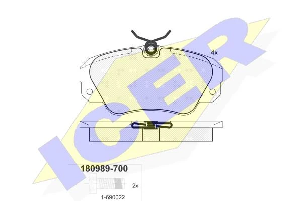 180989-700 ICER Комплект тормозных колодок, дисковый тормоз (фото 3)