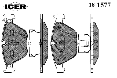 181577 ICER Комплект тормозных колодок, дисковый тормоз (фото 1)