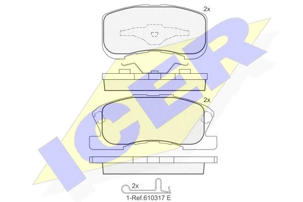 181342 ICER Комплект тормозных колодок, дисковый тормоз (фото 3)