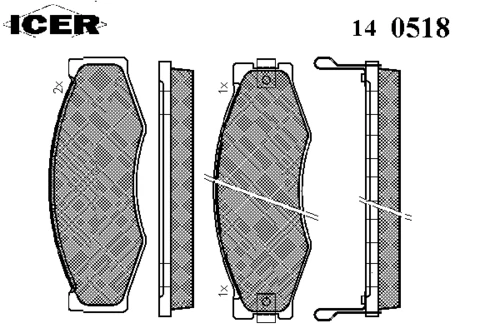 140518 ICER Комплект тормозных колодок, дисковый тормоз (фото 2)