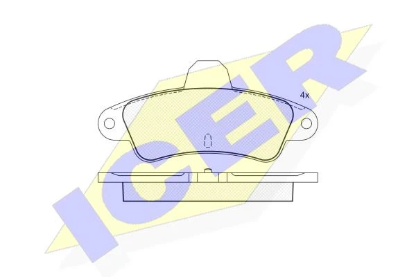 180918 ICER Комплект тормозных колодок, дисковый тормоз (фото 3)