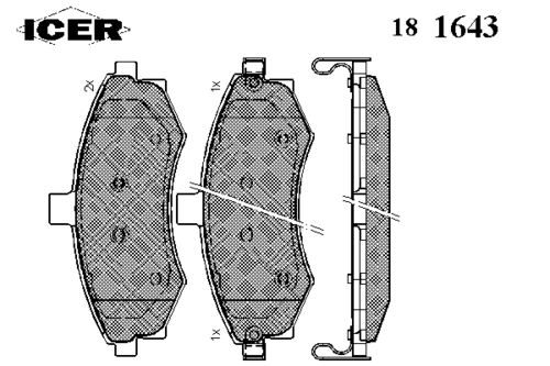 181643 ICER Комплект тормозных колодок, дисковый тормоз (фото 2)