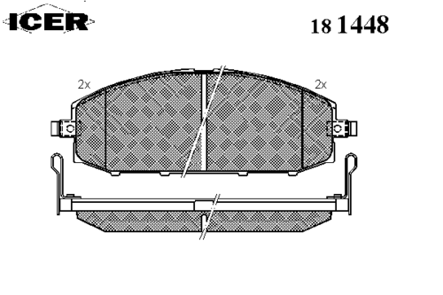 181448 ICER Комплект тормозных колодок, дисковый тормоз (фото 2)