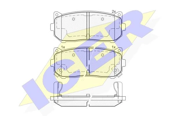 181669 ICER Комплект тормозных колодок, дисковый тормоз (фото 3)
