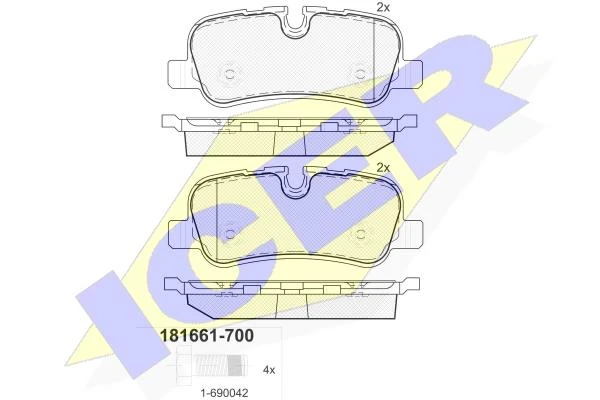 181661-700 ICER Комплект тормозных колодок, дисковый тормоз (фото 3)